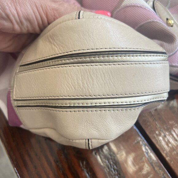 Coach Colette Pink Tan Signature Beige Leather Hobo Bag #16441 - Picture 11 of 13